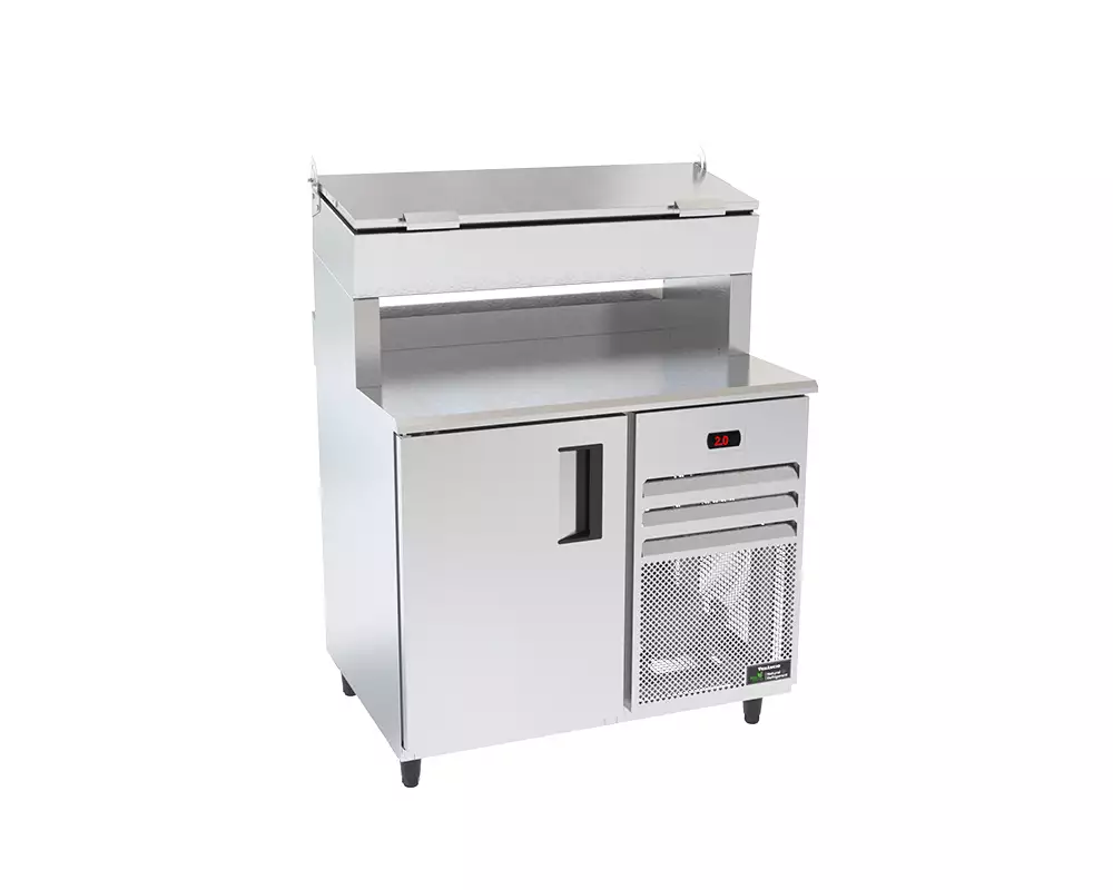 Mostrador de Servicio Refrigerado con Condimentera Venâncio Standard - Alto - 1 metro