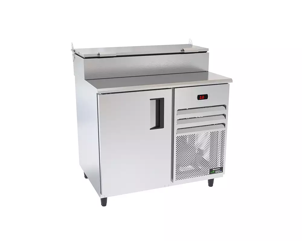 Mostrador de Servicio Refrigerado con Condimentera Venâncio Standard - Sobrepuesta - 1 metro