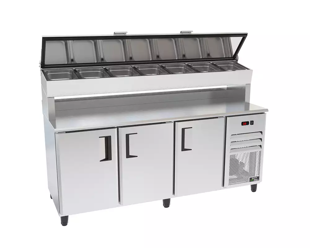 Mostrador de Servicio Refrigerado con Condimentera Venâncio Prime - Alto - 2 metros