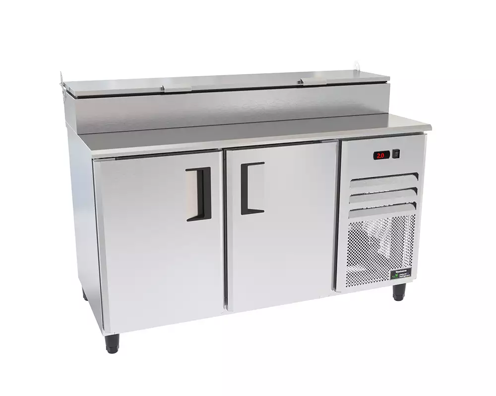 Mostrador de Servicio Refrigerado con Condimentera Venâncio Prime - Sobrepuesta - 1,5 metros