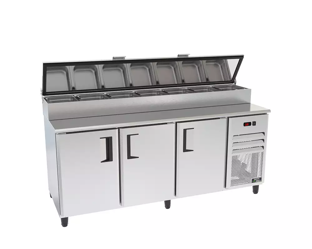 Mostrador de Servicio Refrigerado con Condimentera Venâncio Prime - Sobrepuesta - 2 metros