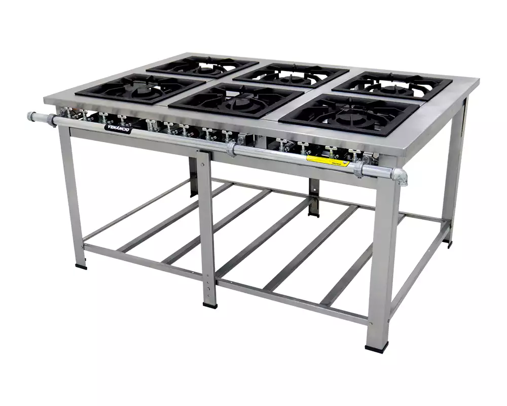 Fogão Maxi Inox 6 Queimadores