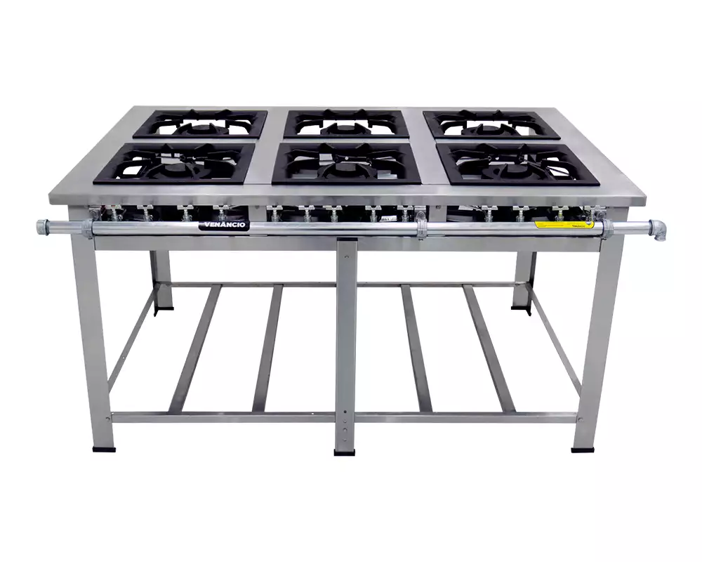 Fogão Maxi Inox 6 Queimadores