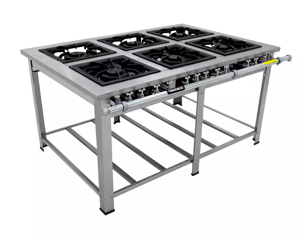 Fogão Maxi Inox 6 Queimadores