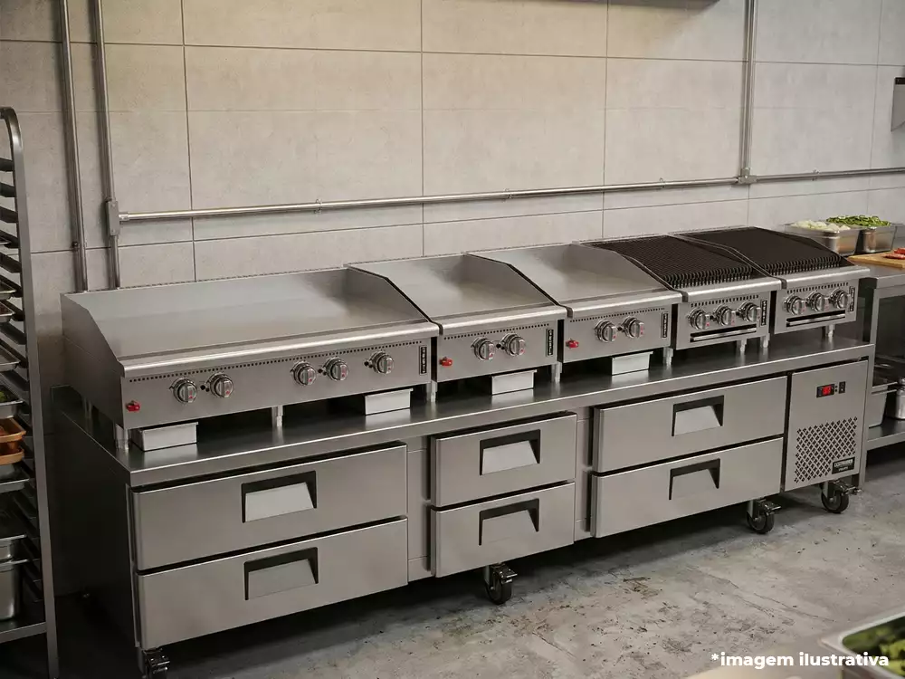 Conjunto Base de Cocção Chef Base Prime 270 com Gavetas