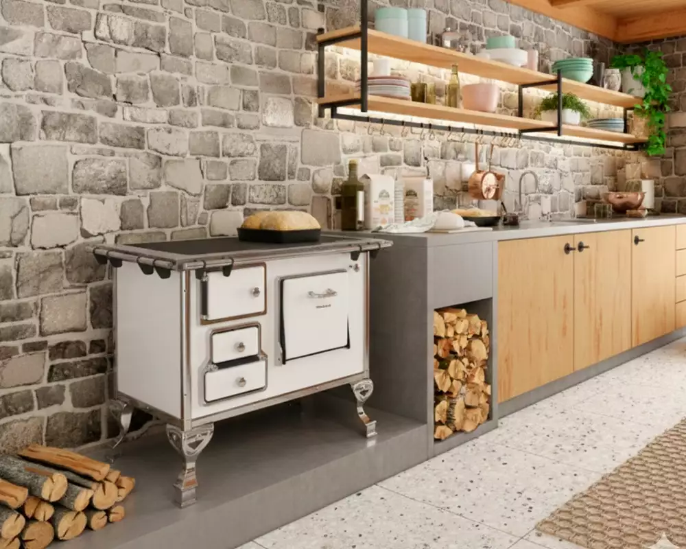 Fogão a Lenha com Chapa Vitrocerâmica 01 - Tradicional